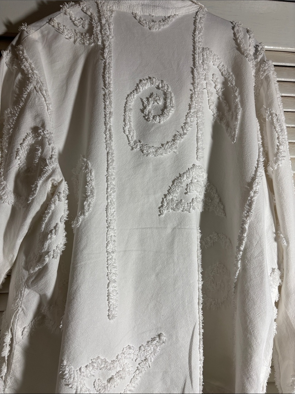 White Textured Button-Front Jacket - Picture 4 of 6